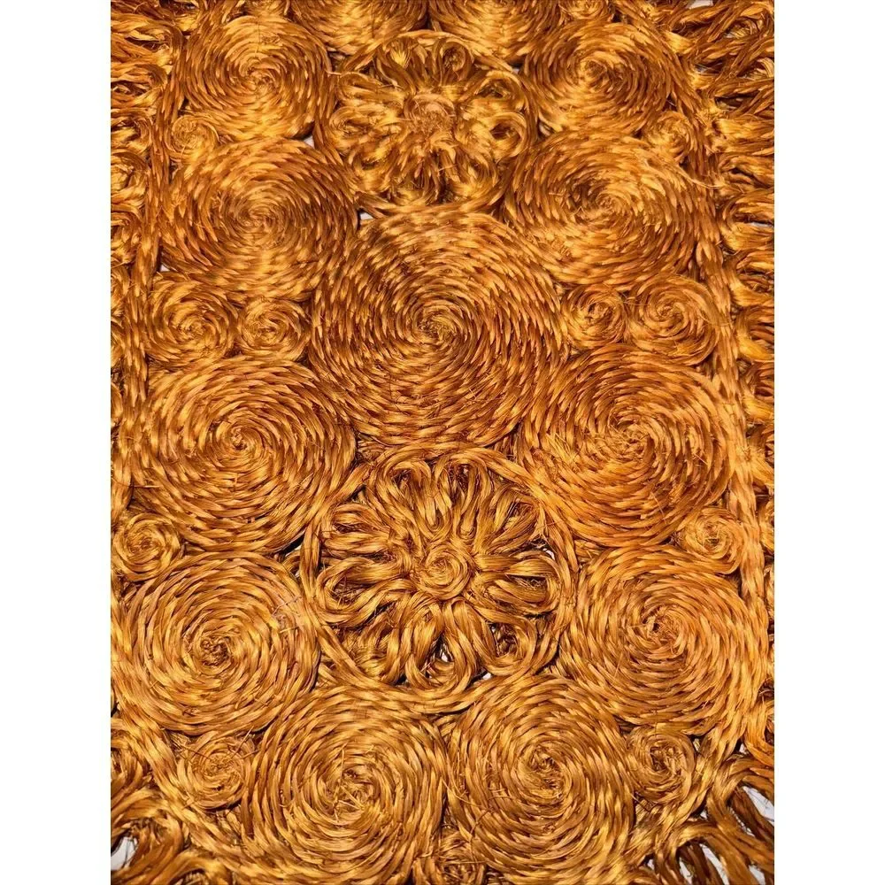Vintage Natural Woven  Boho Oval Placemats Lot‎ Of 4